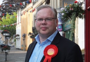 Andy Newman, Labour Party in Corsham High Street, Chippenham #