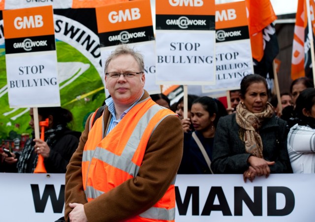 Andy Newman Labour candidate for Chippenham at GMB march copyright Pete Dewhirst,