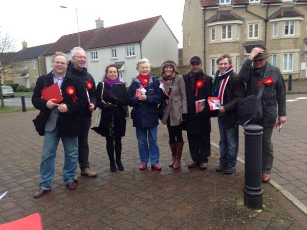 Corsham campaigning in the rain